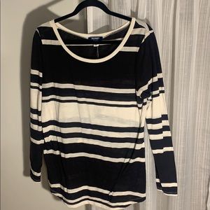 Old Navy Lightweight Navy & Cream Long sleeved Top